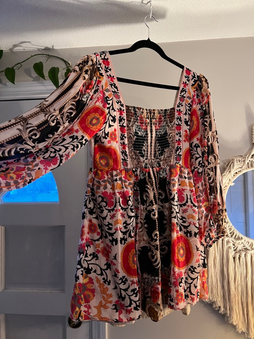Anthropologie Pink & Black Mixed Floral Dress - Picture 5 of 5